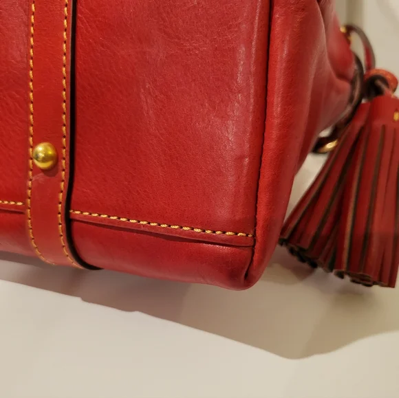 NWT Dooney & Bourke Red Florentine Bristol Satchel - Picture 8 of 11